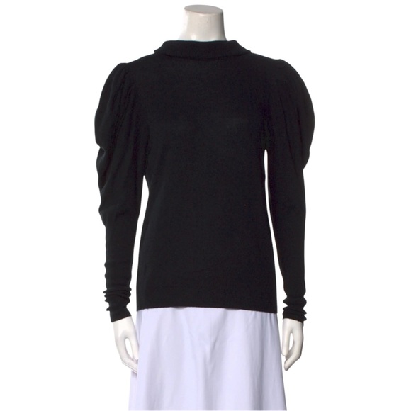 Autumn Cashmere Black Puff Sleeve Mock Neck Cashmere Turtleneck Sweater sz S,All Products : American Fashion Style Bags On Sale